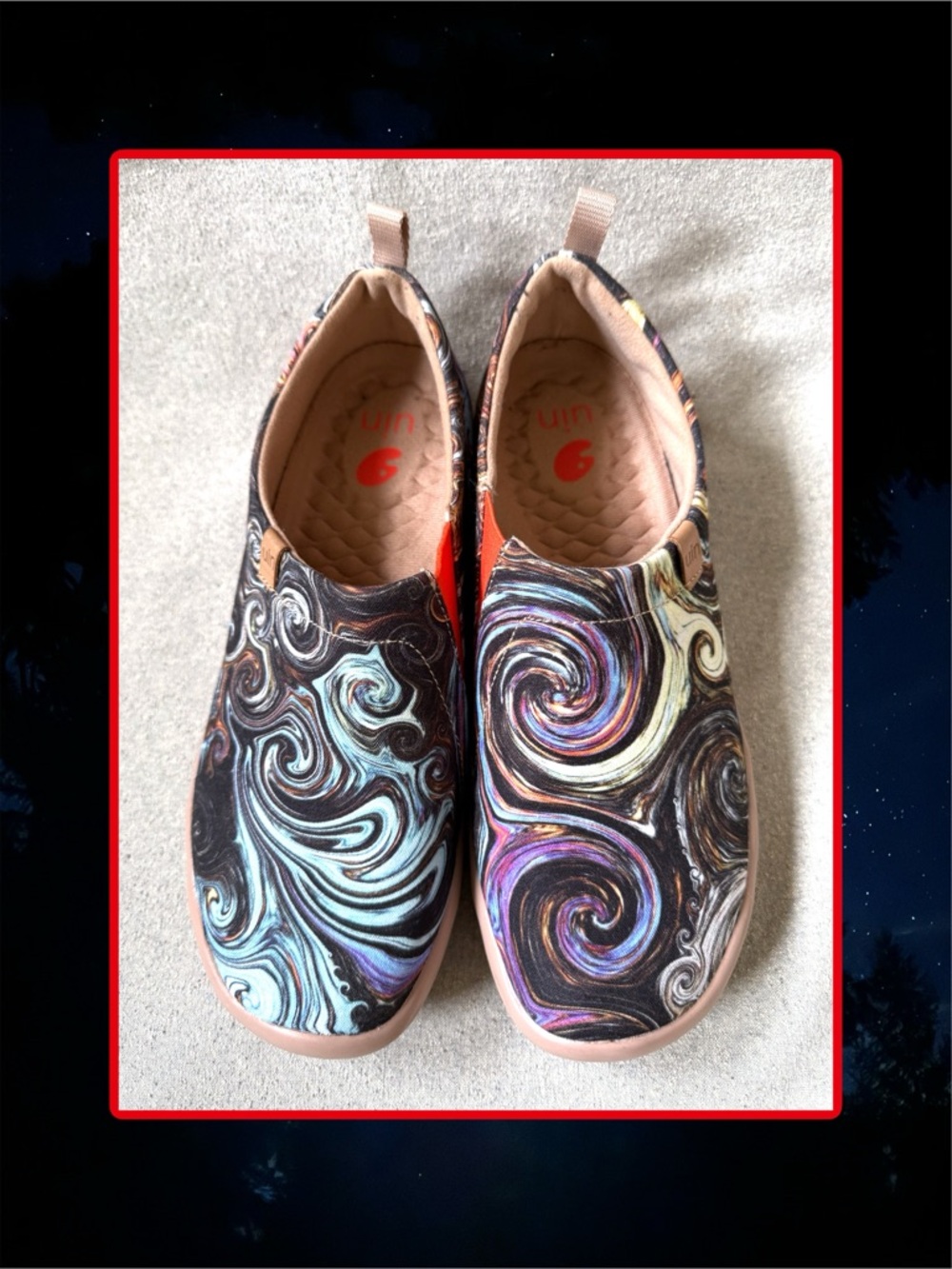 UIN Starry Night Van Gogh Toledo shoes Size 7 EXCELLENT! 🌚